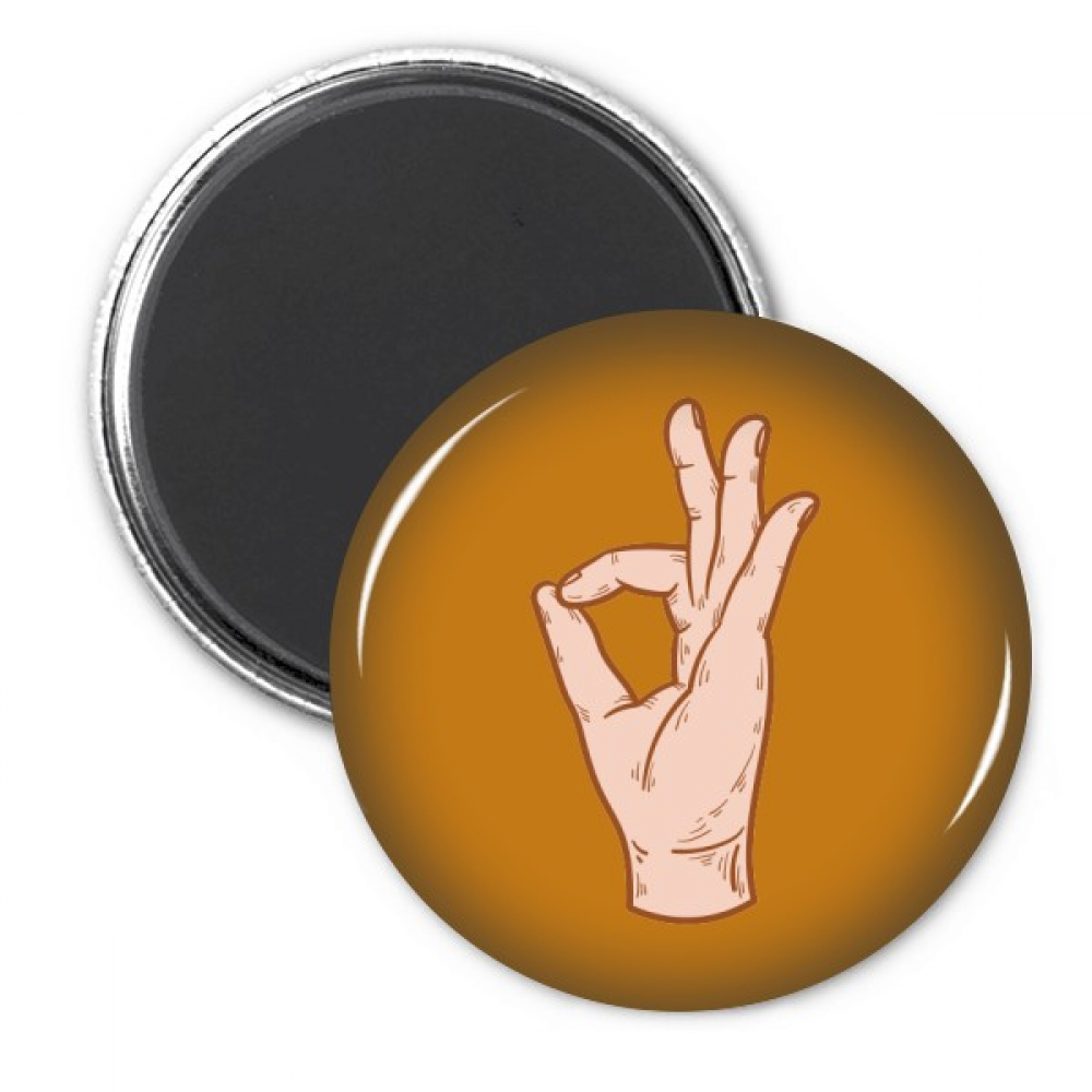 Alright Ok Accomplish Gesture Hand Signal Refrigerator Magnet Sticker  Decoration Badge 